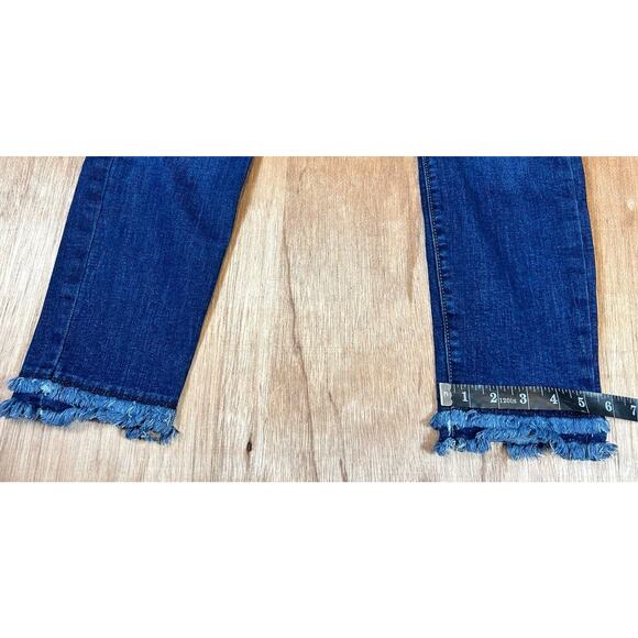 Loft Womens Jeans 30/10 Dark Wash Modern Skinny Raw Hem Denim minimal boho - Picture 4 of 11